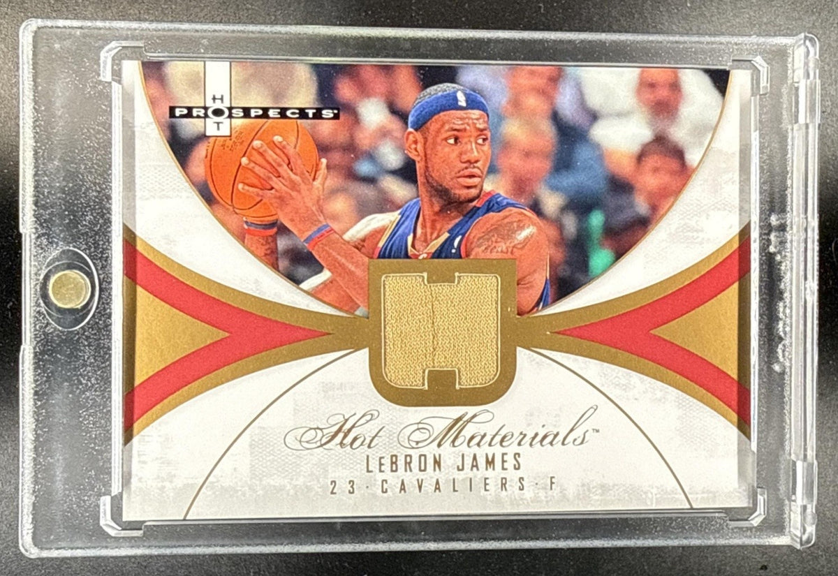 2007-08 FLEER HOT PROSPECTS LEBRON JAMES #HM-LJ MATERIALS CAVALIERS