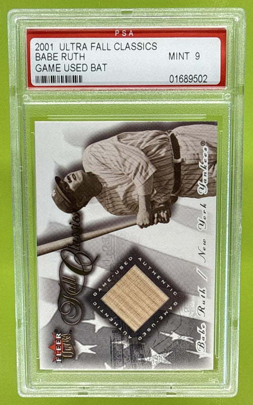 2001 FLEER ULTRA BABE RUTH #NNO FALL CLASSICS MEMORABILIA YANKEES PSA 9