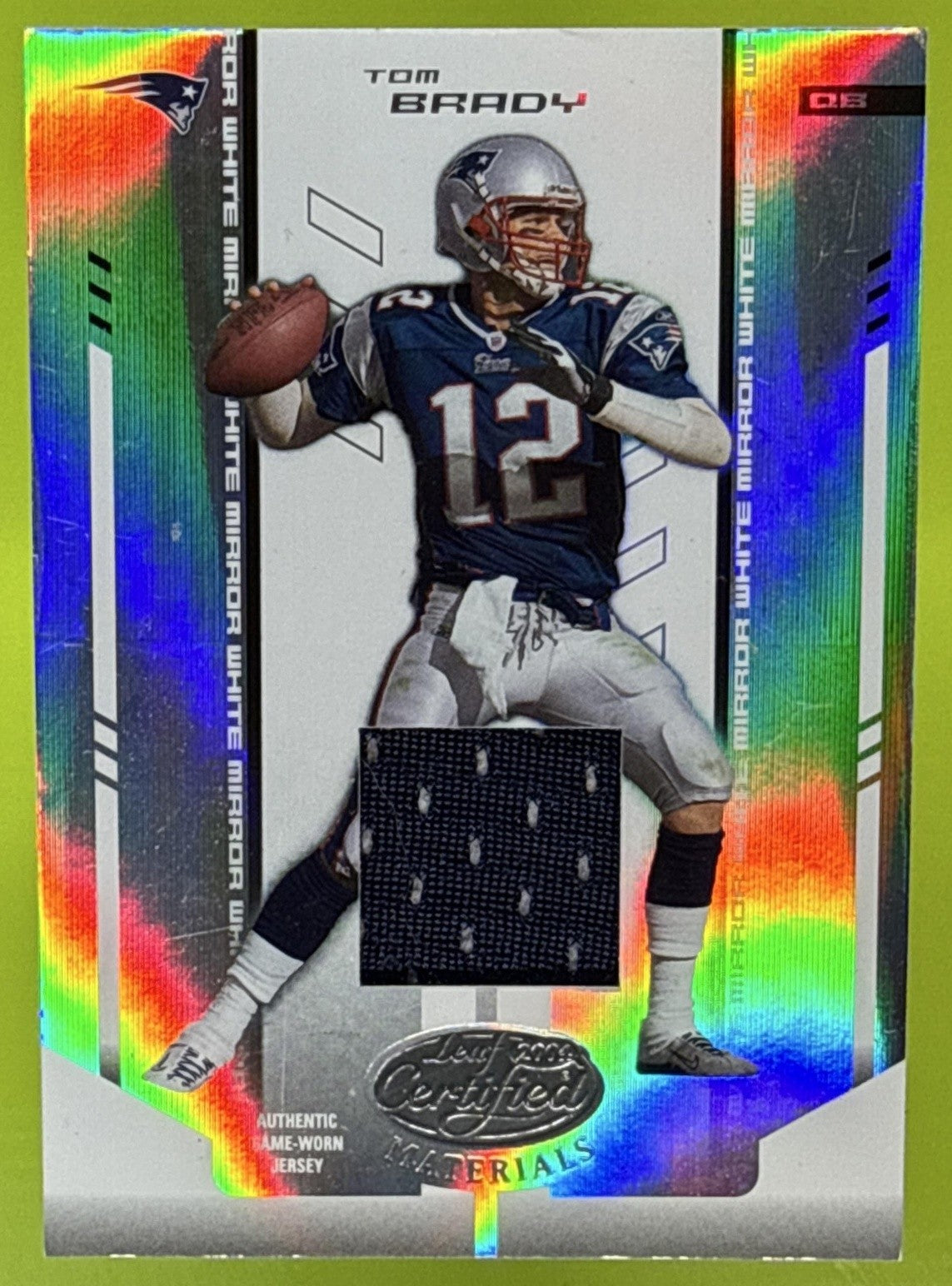 2004 LEAF CERTIFIED MATERIALS TOM BRADY #71 MIRROR WHITE /250 PATRIOTS