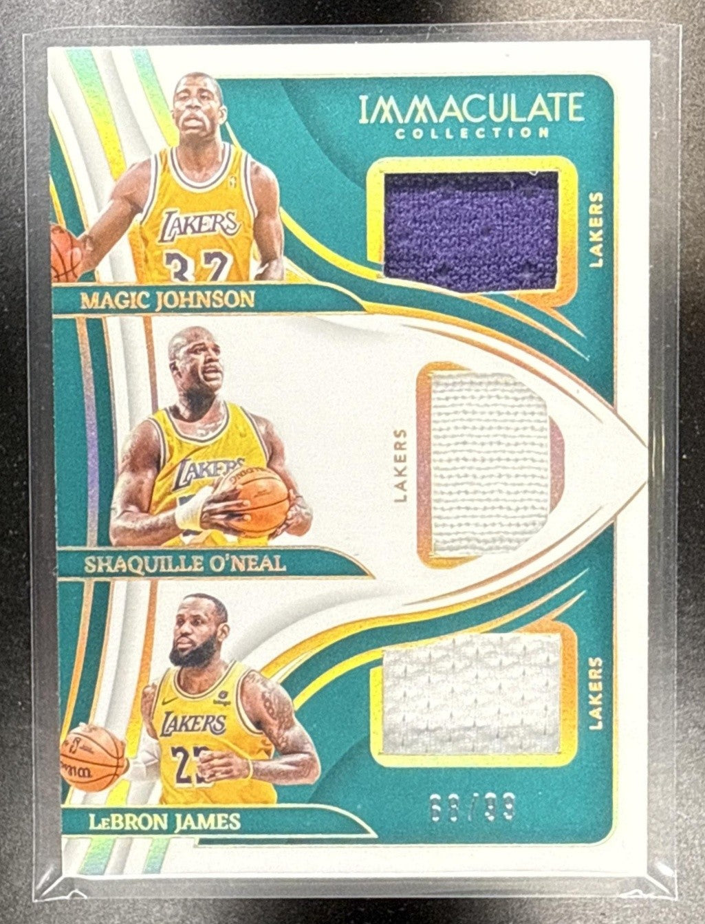 2023 PANINI IMMACULATE ONEAL MAIC JOHNSON LEBRON JAMES #ITM-LAL TRIPLE /99 PATCH