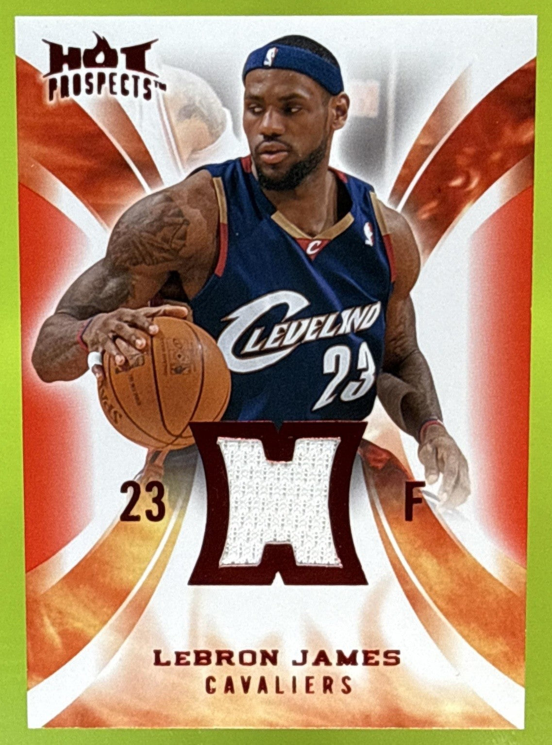 2008-09 FLEER HOT PROSPECTS LEBRON JAMES #HM-LJ MATERIALS CAVALIERS