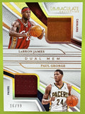 2024 PANINI IMMACULATE COLLECTION LEBRON JAMES PAUL GEORGE #25 DUAL PATCH /99