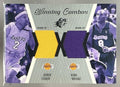 2003-04 SPX DEREK FISHER KOBE BRYANT #WC22 WINNING MATERIALS COMBOS PATCH LAKERS