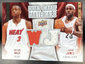 2009-10 UPPER DECK LEBRON JAMES DWAYNE WADE #DG-JW DUAL GAME MATERIALS CELTICS
