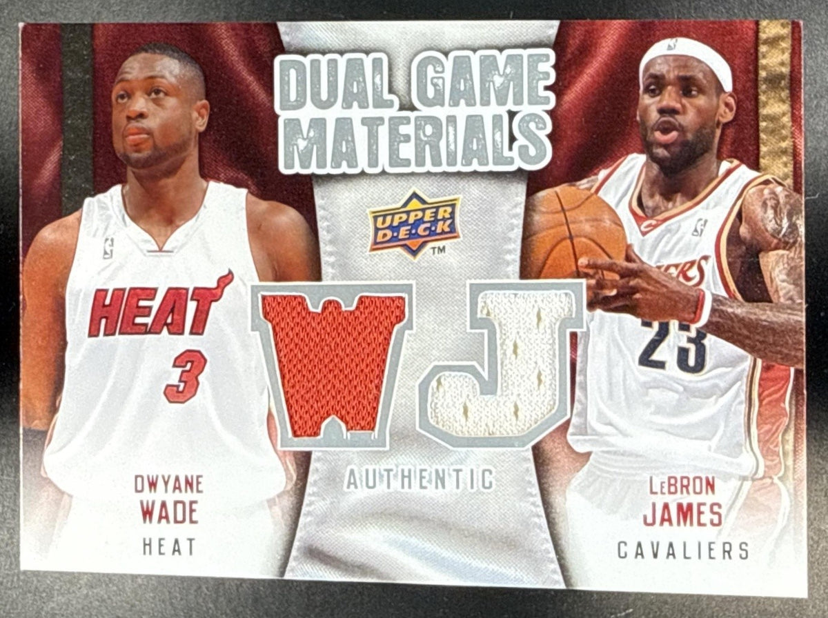 2009-10 UPPER DECK LEBRON JAMES DWAYNE WADE #DG-JW DUAL GAME MATERIALS CELTICS