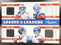 2013 PANINI PRESTIGE BREES TOM BRADY #1 LEAGUE LEADERS QUAD MATERIALS /299