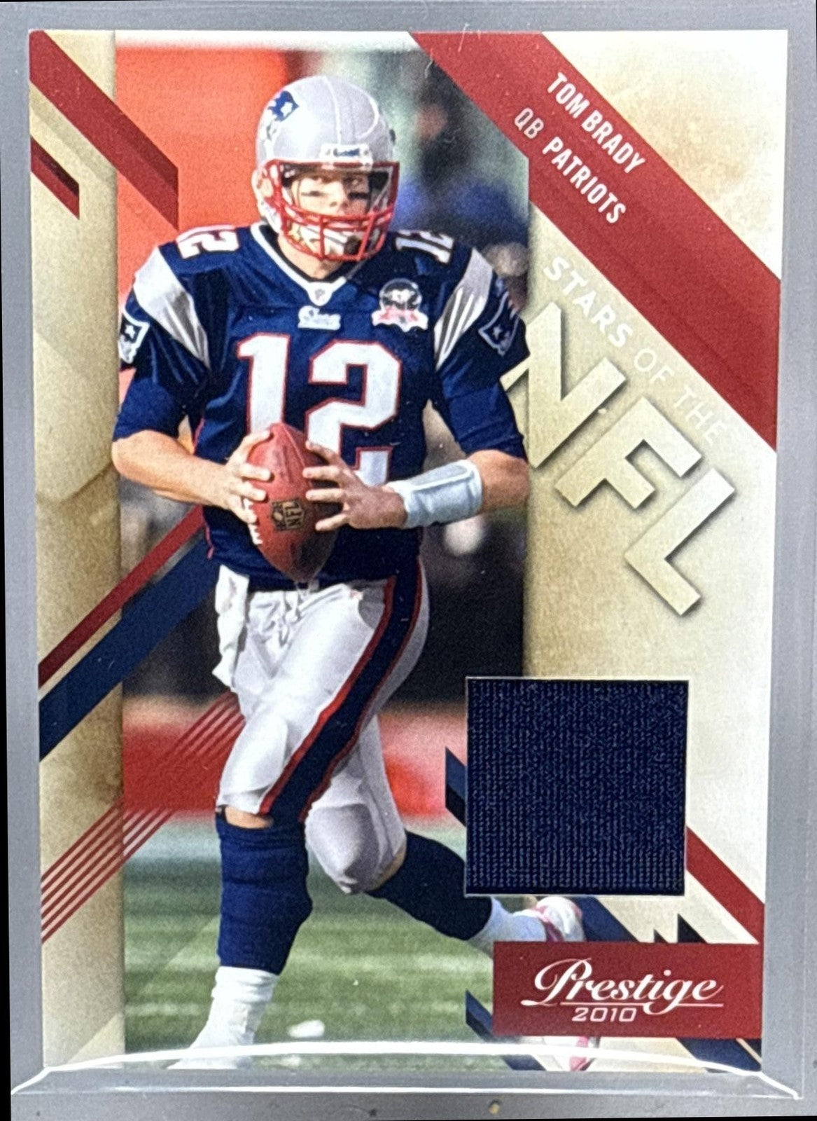 2010 PANINI PRESTIGE TOM BRADY #10 STARS OF THE NFL MATERIALS 131/170 PATRIOTS