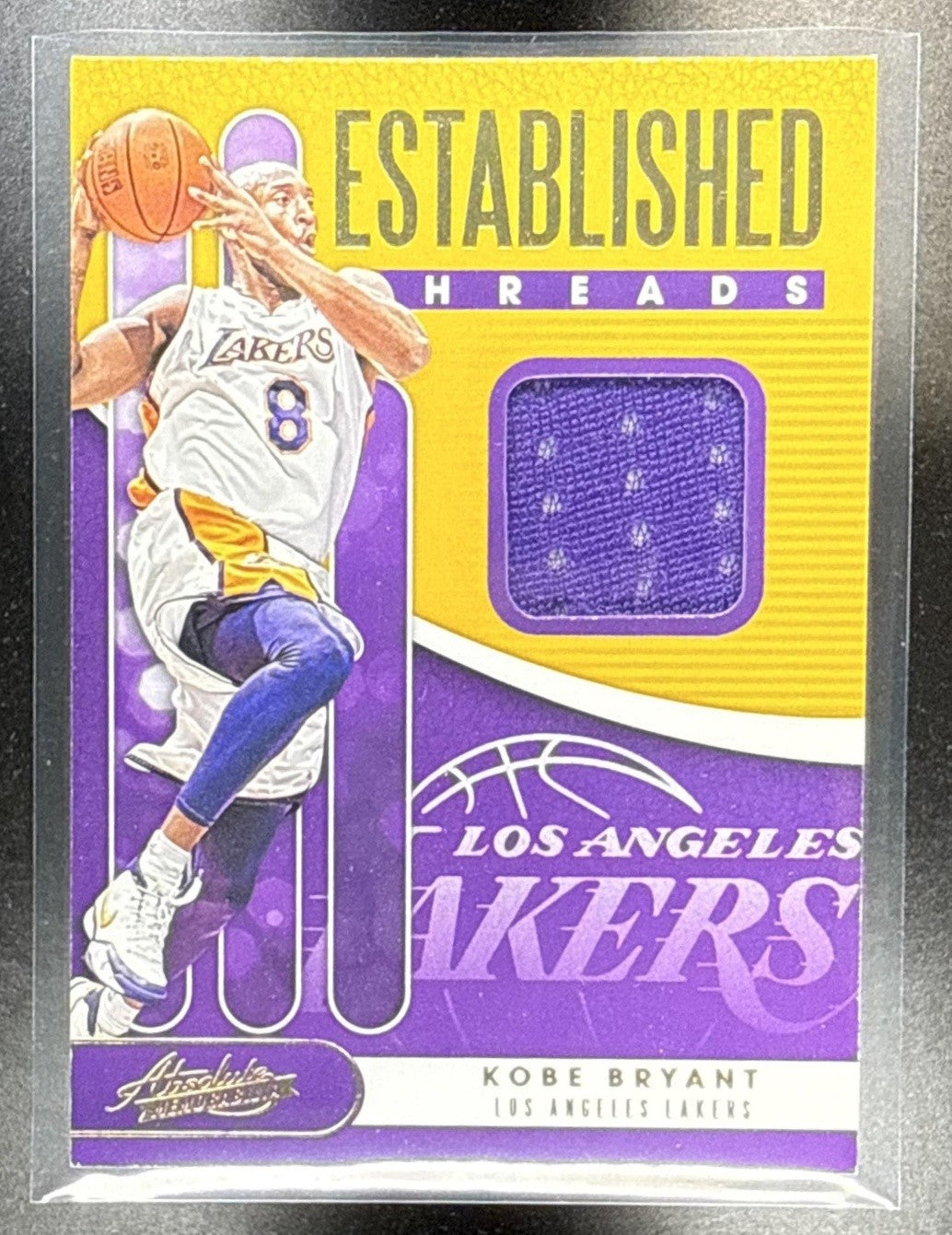 2019 PANINI ABSOLUTE MEMORABILIA KOBE BRYANT #ET-KBR ESTABLISHED THREADS LEVEL 1