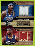2006 UPPER DECK HARDCOURT LEBRON JAMES CARMELO ANTHONY #HD-JA MATERIALS DUAL /50