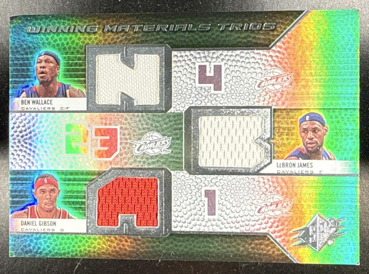 2008 SPX BEN WALLACE LEBRON JAMES DANIEL GIBSON #WMT-WJG WINNING MATERIALS /15