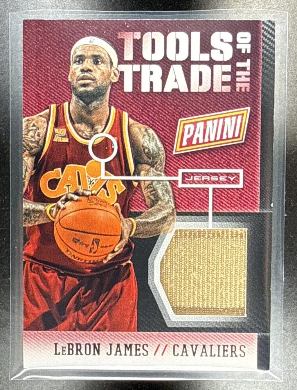 2014 PANINI THE NATIONAL #1 LEBRON JAMES TOOLS OF THE TRADE GAME USED PATCH