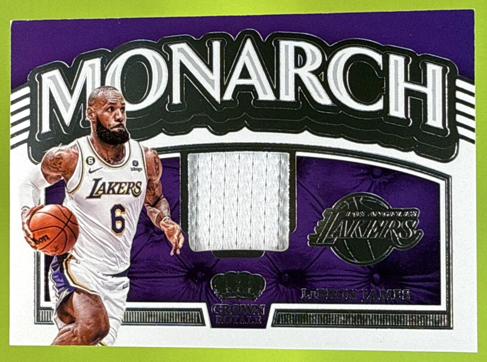 2022 PANINI CROWN ROYALE LEBRON JAMES #MM-LBJ MONARCH MEMORABILIA PATCH