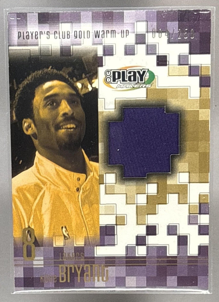 2001 UPPER DECK PLAYMAKERS KOBE BRYANT #KB-GW PLAYER'S CLUB WARM UP GOLD /250