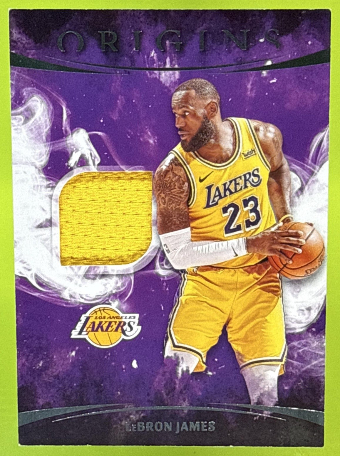 2021-22 PANINI ORIGINS LEBRON JAMES GAME USED PATCH #OM-LBJ MEMORABILIA LAKERS