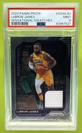 2020 PANINI PRIZM LEBRON JAMES #SSW-LBJ SENSATIONAL SWATCHES PATCH PSA 9