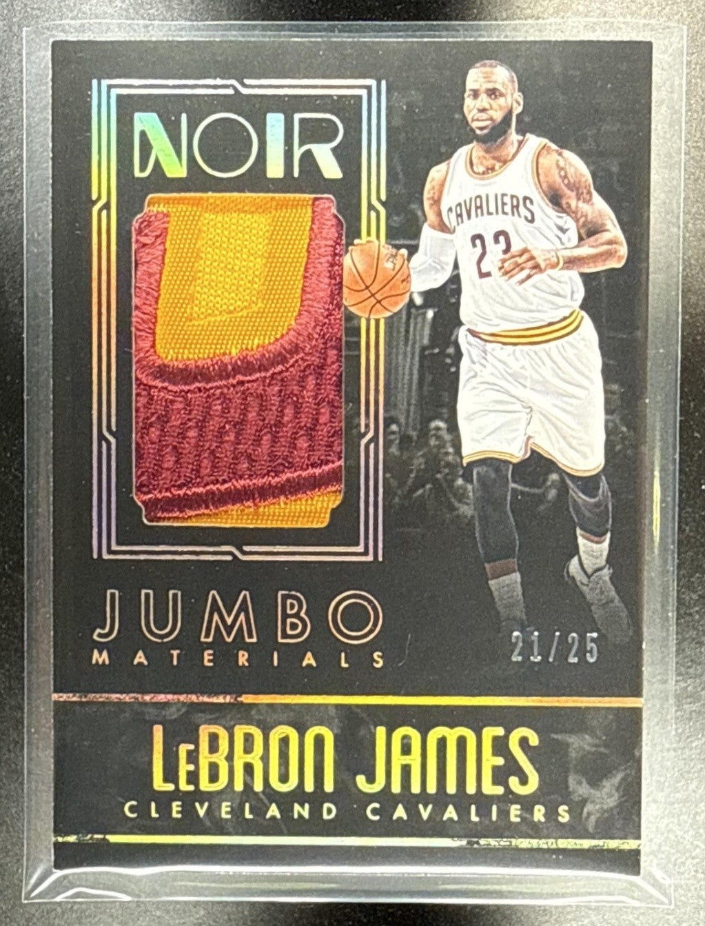 2016-17 PANINI NOIR LEBRON JAMES #80 JUMBO MATERIALS PRIME 21/25 PATCH CAVALIERS