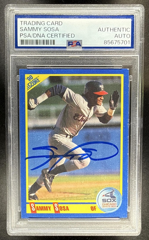 1990 SCORE SAMMY SOSA #558 RC WHITE SOX PSA DNA AUTO