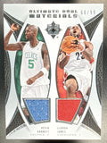2007 UPPER DECK ULTIMATE COLLECTION GARNETT LEBRON JAMES #DUM-GJ DUAL PATCH /99