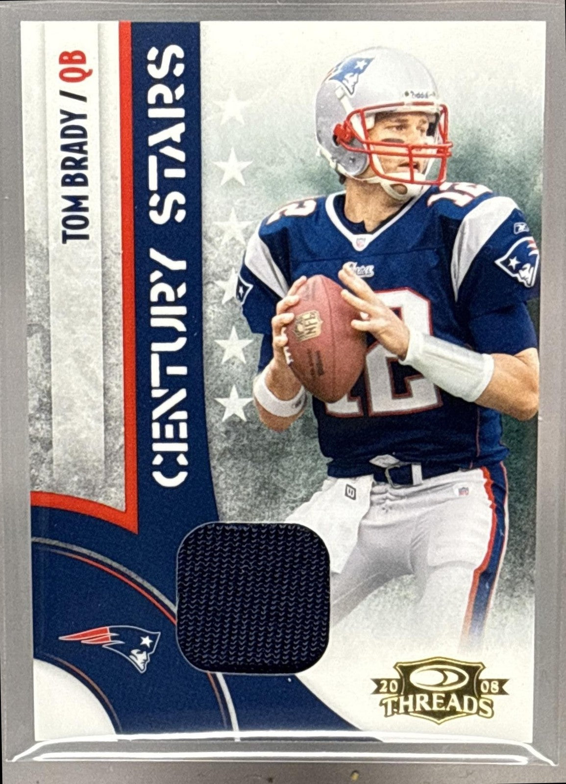 2008 DONRUSS THREADS TOM BRADY #CS-20 CENTURY STARS PATCH /250 PATRIOTS