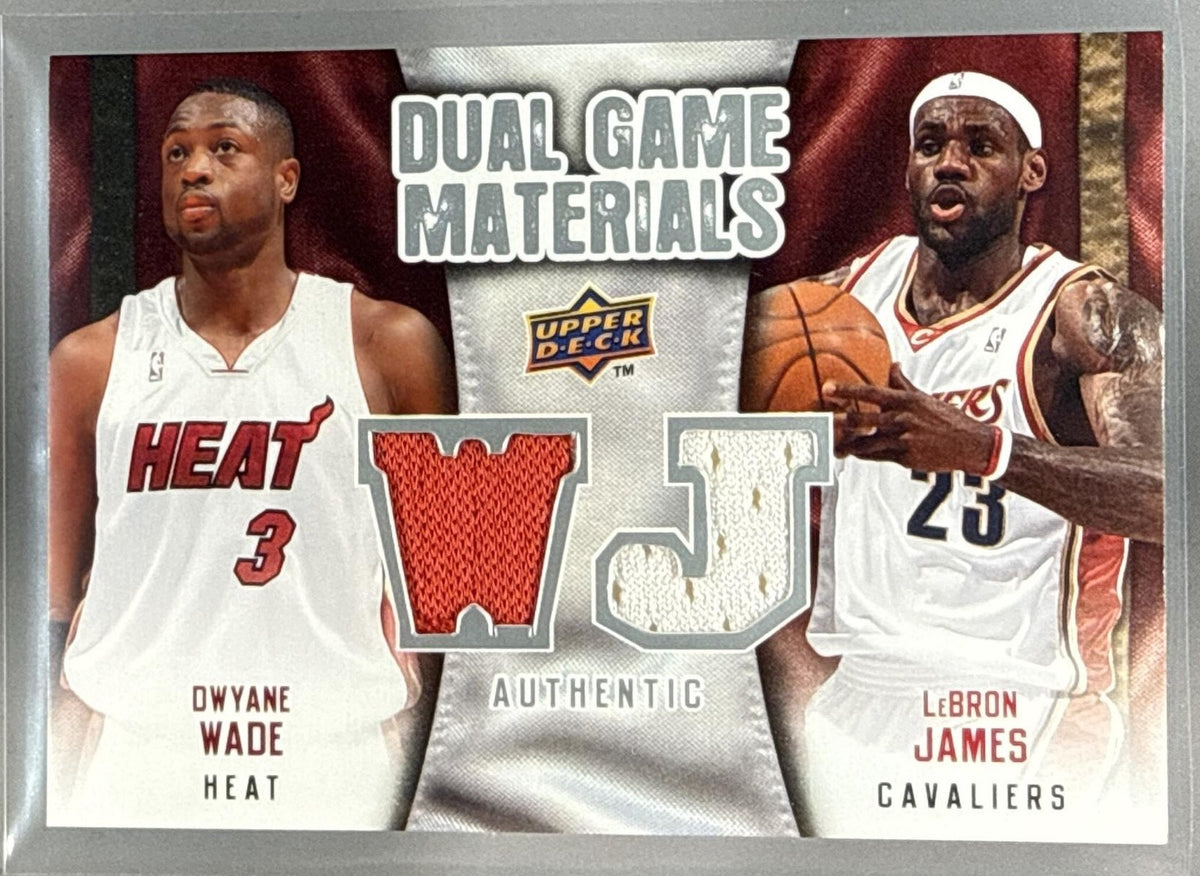 2009-10 UPPER DECK LEBRON JAMES DWAYNE WADE #DG-JW DUAL GAME MATERIALS