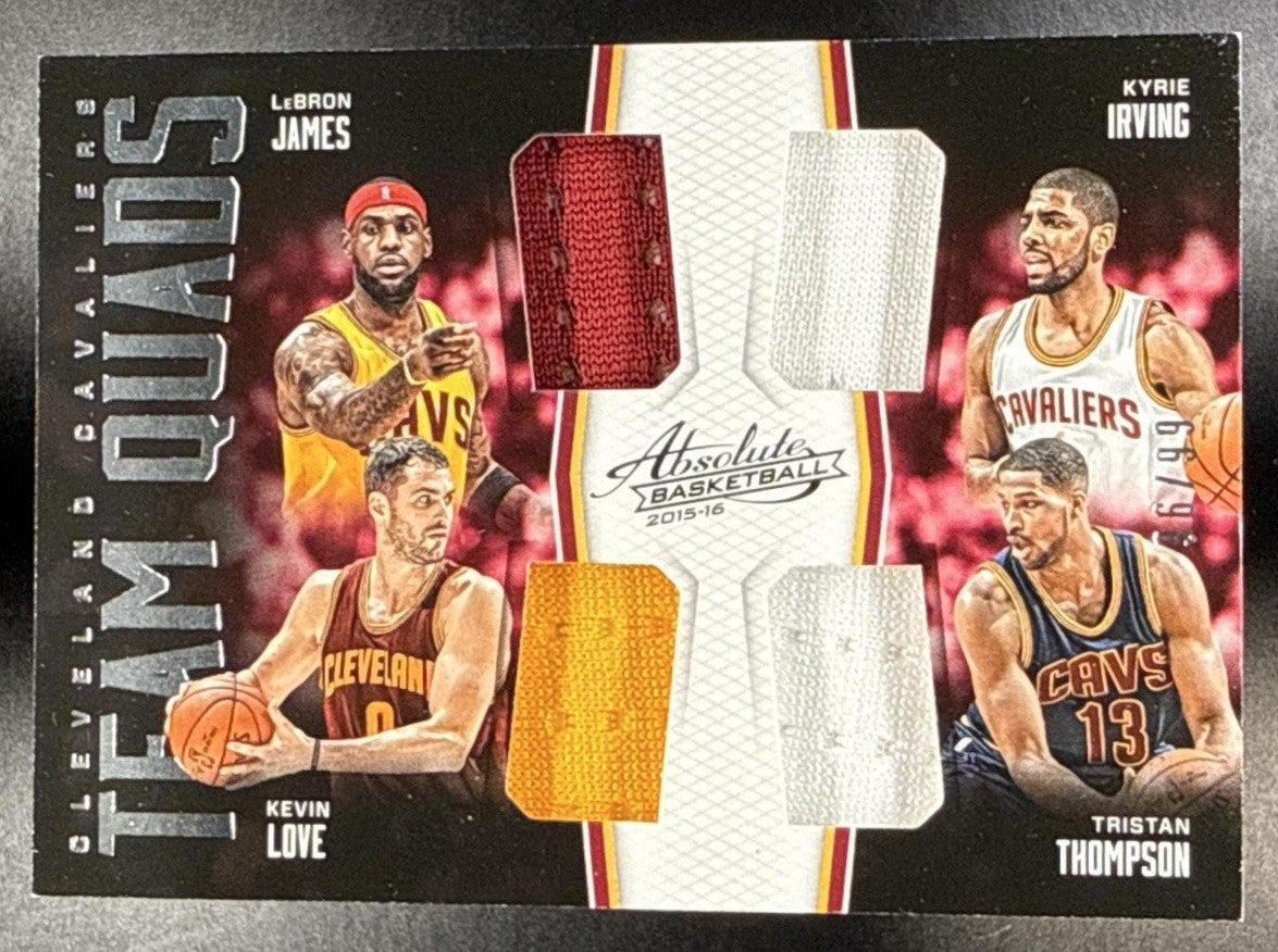 2015 PANINI ABSOLUTE LEBRON JAMES LOVE IRVING THOMPSON #3 TEAM QUADS /99
