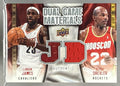 2009-10 UPPER DECK LEBRON JAMES CLYDE DREXLER #DG-JD DUAL GAME MATERIALS HAWKS