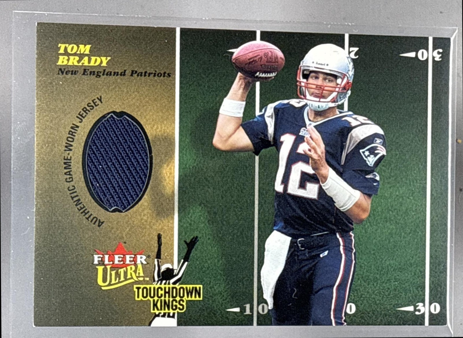 2003 FLEER ULTRA TOM BRADY #TK/TB TOUCHDOWN KINGS MEMORABILIA PATCH PATRIOTS