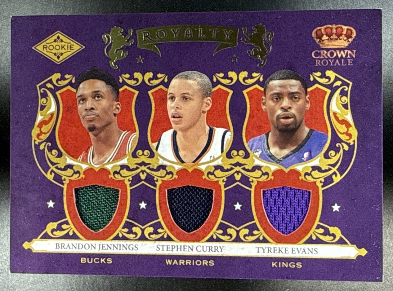 2009 PANINI CROWN ROYALE JENNINGS STEPHEN CURRY EVANS #1 ROOKIE PATCH /499